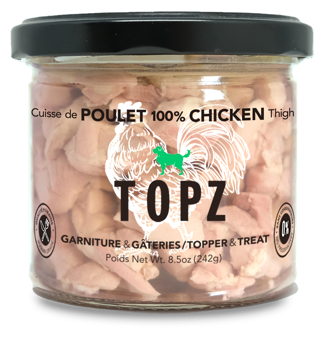 Topz dog food premium toppers and treats 3-pack 100% chicken topper