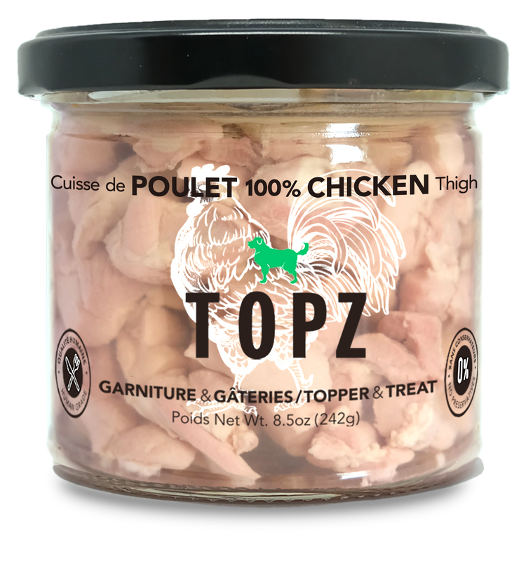 Topz dog food premium toppers and treats 3-pack 100% chicken topper